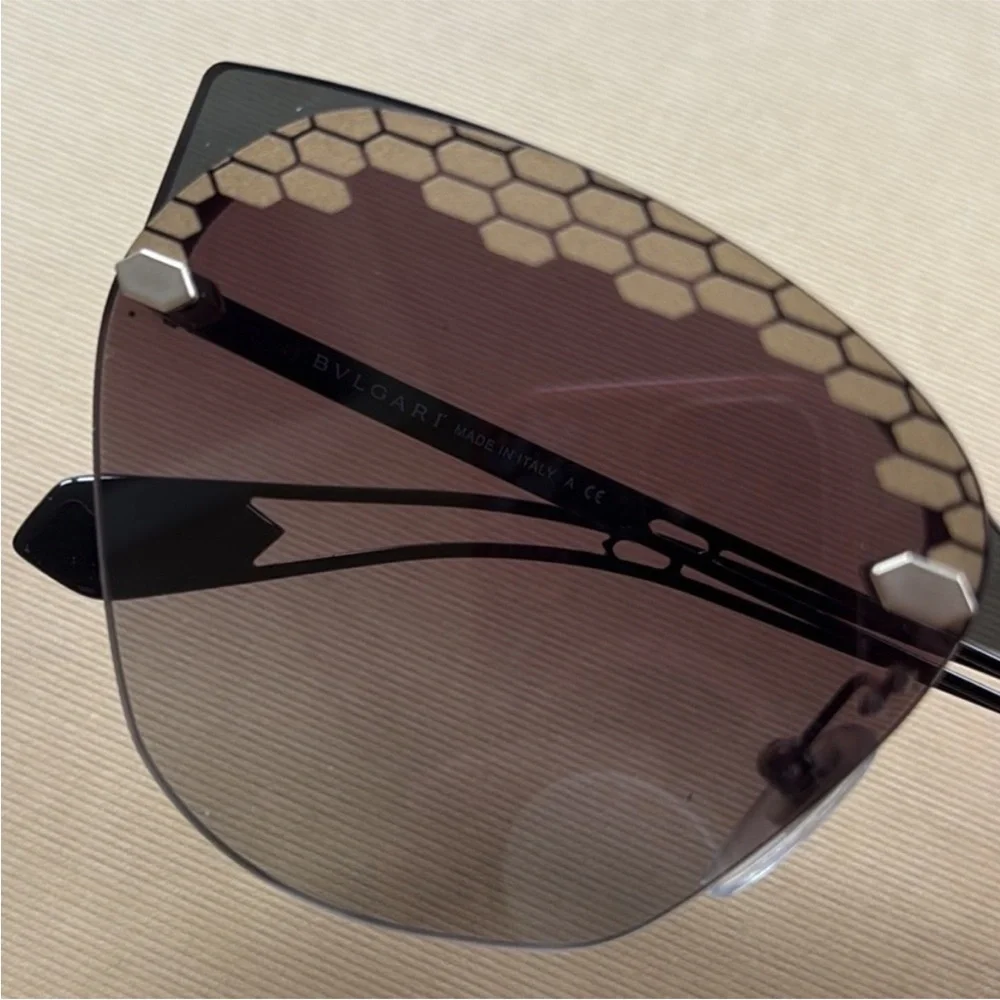 BVLGARI BV 6107 Women’s Serpenti Metal Cat Eye Sunglasses Made In Italy EUC